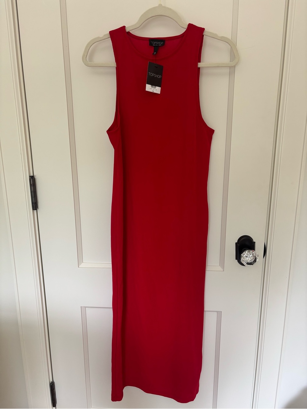 Topshop Red Sleeveless Maxi Dress